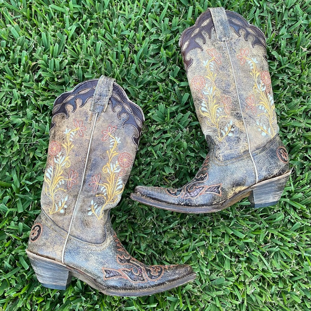 Dark brown cowboy boots